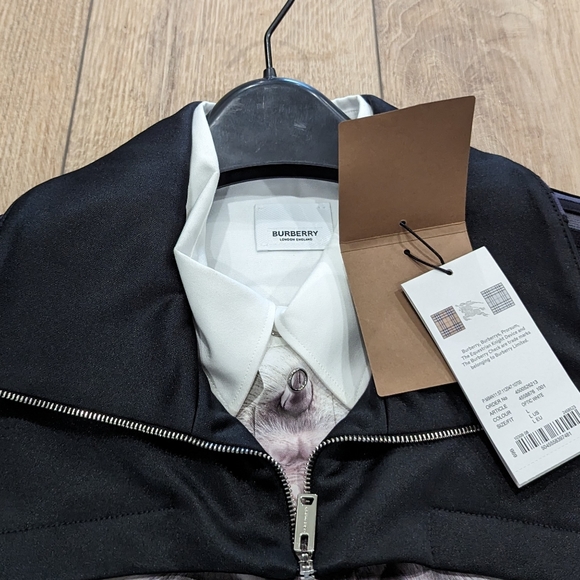 Mens Burberry Iconic Striped Print Button Up Sport Shirt White Large - Picture 2 of 11